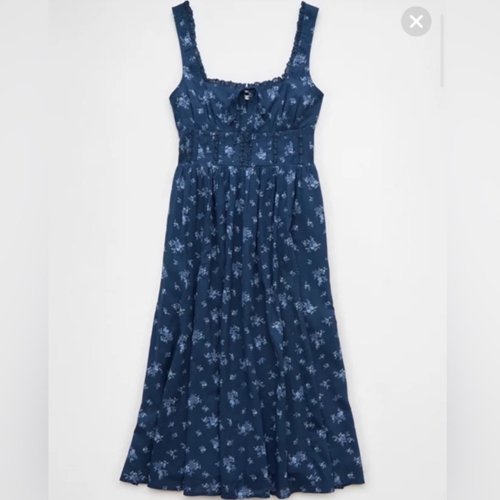 NWT American Eagle Corset Babydoll Midi fully lined dress